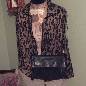 Frye black leather handbag.  With Fringe!!!!